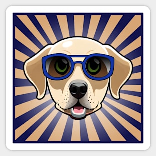 Dog In Blue Sunglasses Labrador Retriever Sticker